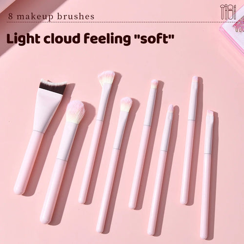 1/8Pcs Makeup Brushes Set Eye Shadow Foundation Cosmetic Brush Eyeshadow Blush Beauty Soft Hair Make Up Tools With/Without Bag